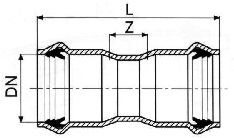 Муфта двухраструбная