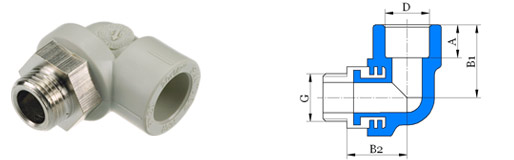 Переходное колено с наружной резьбой